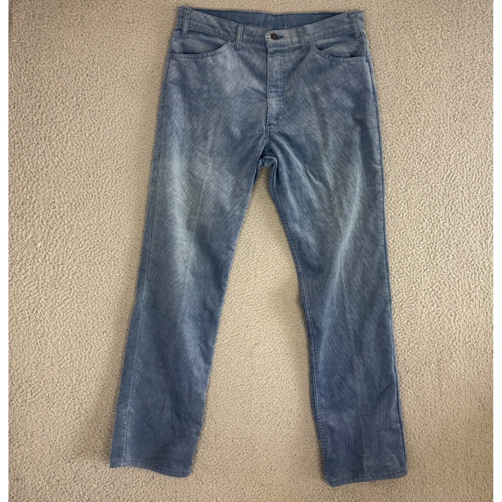 Vintage Levi's Corduroy Pants 34x31 Blue Made USA Talon Zip 70s
